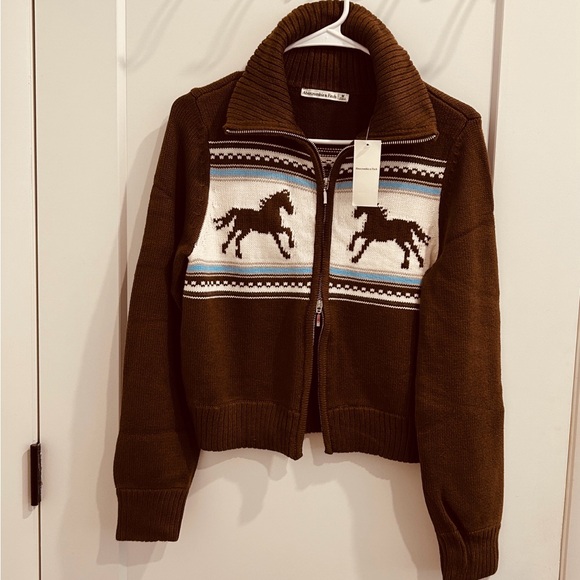 NWT Abercrombie & Fitch Equestrian Horse Western Sweater Cardigan PRICE FIRM!! - Picture 11 of 15